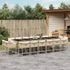 Image de vidaXL Ensemble à manger de jardin et coussins 17 pcs beige 3278193