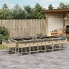 Image de vidaXL Ensemble à manger de jardin et coussins 17 pcs mélange beige 3278195