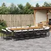 Image de vidaXL Ensemble à manger de jardin 17 pcs coussins noir résine tressée 3278198