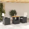 Image de vidaXL Ensemble à Manger de Jardin avec Coussins 3 pcs, Table de Terrasse, Meubles de Patio, Mobilier d'Extérieur, Noir 3277313