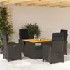 Image de vidaXL Ensemble à Manger de Jardin avec Coussins 5pcs, Table de Terrasse, Meubles de Patio, Mobilier d'Extérieur, Noir 3277329
