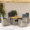 Image de vidaXL Ensemble à Manger de Jardin avec Coussins 5 pcs, Table de Terrasse, Meubles de Patio, Mobilier d'Extérieur, Gris 3277342