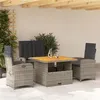 Image de vidaXL Ensemble à Manger de Jardin avec Coussins 4 pcs, Table de Terrasse, Meubles de Patio, Mobilier d'Extérieur, Gris 3277344