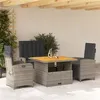Image de Salon de jardin vidaxl rotin gris 4 pieces 110 x 110 x 71 cm
