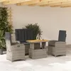 Image de Salon de jardin vidaxl rotin 4 pieces 2 personnes 90 x 55 x 71 cm gris