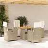 Image de Salon de jardin vidaxl rotin beige 5 pieces 80 x 80 x 71 cm