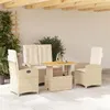 Image de vidaXL Ensemble à Manger de Jardin avec Coussins 4 pcs, Table de Terrasse, Meubles de Patio, Mobilier d'Extérieur, Beige 3277359