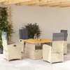 Image de Salon de jardin vidaxl rotin beige 5 pieces 110 x 110 x 71 cm