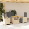 Image de Salon de jardin vidaxl beige 4 pieces rotin 90 x 55 x 71 cm