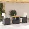 Image de Salon de jardin vidaxl noir rotin 3 pieces 80 x 80 x 71 cm