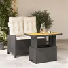 Image de vidaXL Ensemble à Manger de Jardin avec Coussins 2pcs, Table de Terrasse, Meubles de Patio, Mobilier d'Extérieur, Noir 3277382