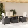 Image de vidaXL Ensemble à Manger de Jardin avec Coussins 4 pcs, Table de Terrasse, Meubles de Patio, Mobilier d'Extérieur, Noir 3277383