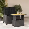 Image de vidaXL Ensemble à Manger de Jardin avec Coussins 2pcs, Table de Terrasse, Meubles de Patio, Mobilier d'Extérieur, Noir 3277394
