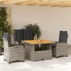 Image de vidaXL Ensemble à Manger de Jardin avec Coussins 4 pcs, Table de Terrasse, Meubles de Patio, Mobilier d'Extérieur, Gris 3277404