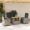Image de Salon de jardin Vidaxl rotin gris 4 pieces 90.0 x 55 x 71