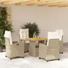 Image de Salon de jardin vidaxl rotin beige 5 pieces 80 x 80 x 71 cm
