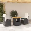 Image de vidaXL Ensemble à Manger de Jardin avec Coussins 3 pcs, Table de Terrasse, Meubles de Patio, Mobilier d'Extérieur, Noir 3277433