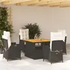 Image de Salon de jardin vidaxl resine tressee 6 personnes noir 110 x 110 x 71 cm 5 pieces