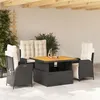 Image de vidaXL Ensemble à Manger de Jardin avec Coussins 4 pcs, Table de Terrasse, Meubles de Patio, Mobilier d'Extérieur, Noir 3277441