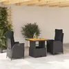 Image de vidaXL Ensemble à Manger de Jardin avec Coussins 3 pcs, Table de Terrasse, Meubles de Patio, Mobilier d'Extérieur, Noir 3277447