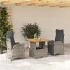 Image de vidaXL Ensemble à Manger de Jardin avec Coussins 3 pcs, Table de Terrasse, Meubles de Patio, Mobilier d'Extérieur, Gris 3277459