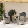 Image de Salon de jardin vidaxl rotin gris 5 pieces 80 x 80 x 71 cm