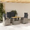 Image de Salon de jardin vidaxl rotin gris 4 pieces 90 x 55 x 71 cm