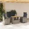 Image de vidaXL Ensemble à Manger de Jardin avec Coussins 4 pcs, Table de Terrasse, Meubles de Patio, Mobilier d'Extérieur, Gris 3277468