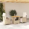 Image de Salon de jardin vidaxl rotin 3 pieces beige 80 x 80 x 71 cm