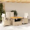 Image de vidaXL Ensemble à Manger de Jardin avec Coussins 4 pcs, Table de Terrasse, Meubles de Patio, Mobilier d'Extérieur, Beige 3277477