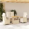 Image de vidaXL Ensemble à Manger de Jardin avec Coussins 4 pcs, Table de Terrasse, Meubles de Patio, Mobilier d'Extérieur, Beige 3277480