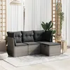 Image de Salon de jardin modulable vidaxl resine tressee gris 4 personnes 62 x 62 x 69 cm 4 pieces