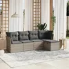 Image de vidaXL Salon de Jardin avec Coussins 5 pcs, Canapés de Terrasse, Ensemble de Meubles de Patio, Mobilier d'Extérieur, Gris 3263138