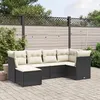 Image de vidaXL Salon de Jardin avec Coussins 6 pcs, Canapés de Terrasse, Ensemble de Meubles de Patio, Mobilier d'Extérieur, Noir 3263172