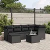 Image de vidaXL Salon de Jardin avec Coussins 7 pcs, Canapés de Terrasse, Ensemble de Meubles de Patio, Mobilier d'Extérieur, Noir 3263181