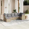 Image de Salon de jardin modulable vidaxl rotin beige 7 pieces 62 x 62 x 69 cm 7 personnes