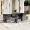 Image de Salon de jardin modulable vidaxl rotin 7 personnes gris 62 x 62 x 69 cm 8 pieces