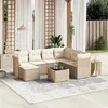Image de Salon de jardin modulable vidaxl 8 pieces beige resine tressee 62 x 62 x 69 cm 7 personnes