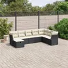 Image de vidaXL Salon de Jardin avec Coussins 8 pcs, Canapés de Terrasse, Ensemble de Meubles de Patio, Mobilier d'Extérieur, Noir 3263272