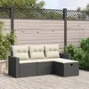 Image de Salon de jardin modulable Vidaxl resine tressee noir 4 pieces 55.0 x 62 x 69 4 personnes