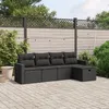 Image de vidaXL Salon de Jardin avec Coussins 5 pcs, Canapés de Terrasse, Ensemble de Meubles de Patio, Mobilier d'Extérieur, Noir 3263461