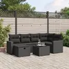 Image de vidaXL Salon de Jardin avec Coussins 7 pcs, Canapés de Terrasse, Ensemble de Meubles de Patio, Mobilier d'Extérieur, Noir 3263491