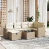 Image de Salon de jardin modulable VIDAXL resine tressee beige 7 pieces x 65.5 x 69