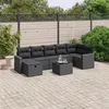 Image de vidaXL Salon de Jardin avec Coussins 8 pcs, Canapés de Terrasse, Ensemble de Meubles de Patio, Mobilier d'Extérieur, Noir 3263511
