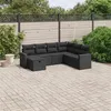 Image de vidaXL Salon de Jardin avec Coussins 7 pcs, Canapés de Terrasse, Ensemble de Meubles de Patio, Mobilier d'Extérieur, Noir 3263521