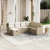 Image de Salon de jardin modulable Vidaxl rotin beige 7 pieces x 65.5 x 69 7 personnes