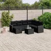 Image de vidaXL Salon de Jardin avec Coussins 8 pcs, Canapés de Terrasse, Ensemble de Meubles de Patio, Mobilier d'Extérieur, Noir 3263531