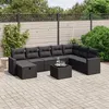 Image de vidaXL Salon de Jardin avec Coussins 9 pcs, Canapés de Terrasse, Ensemble de Meubles de Patio, Mobilier d'Extérieur, Noir 3263591
