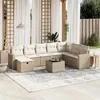 Image de vidaxl Salon de jardin modulable - Lot de 9 pièces - Rotin beige 62 x 62 x 69 cm