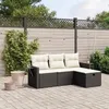 Image de vidaXL Salon de Jardin avec Coussins 4 pcs, Canapés de Terrasse, Ensemble de Meubles de Patio, Mobilier d'Extérieur, Noir 3263752